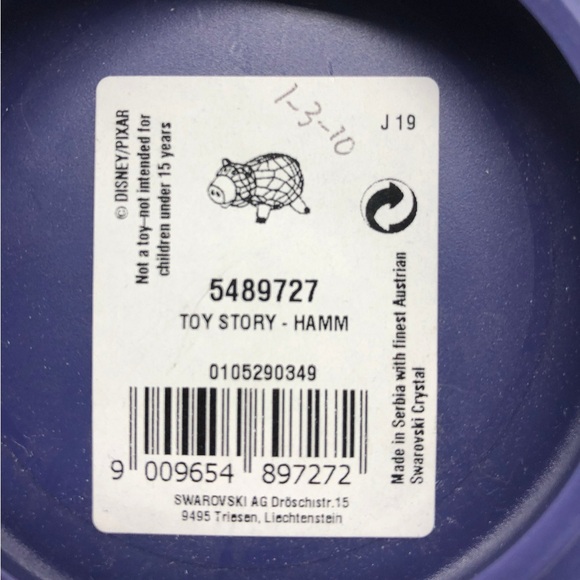Swarovski Disney Pixar Toy Story Hamm Pink Pig Animal Crystal Figurine 5489727 - Picture 2 of 4